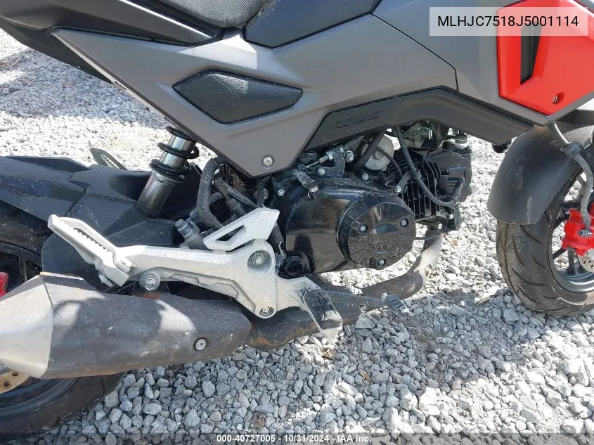 2018 Honda Grom VIN: MLHJC7518J5001114 Lot: 40727005