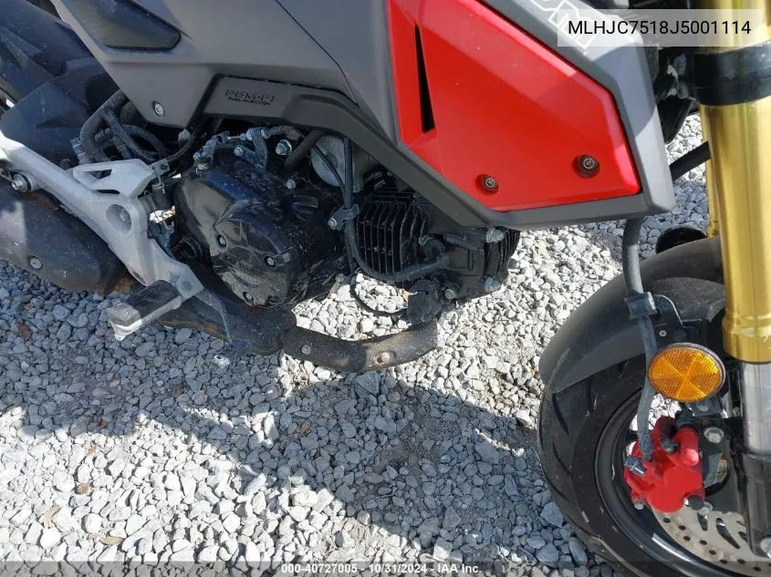 2018 Honda Grom VIN: MLHJC7518J5001114 Lot: 40727005