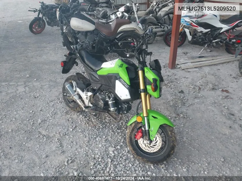 2020 Honda Grom 125 VIN: MLHJC7513L5209520 Lot: 40657477