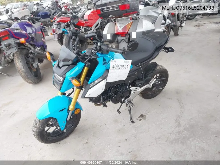 2020 Honda Grom 125 VIN: MLHJC7516L5204733 Lot: 40920607