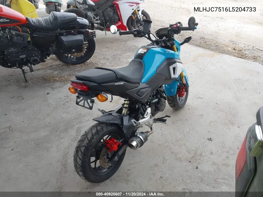 2020 Honda Grom 125 VIN: MLHJC7516L5204733 Lot: 40920607