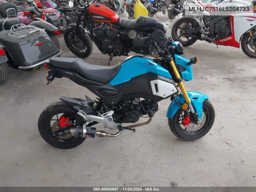 2020 Honda Grom 125 VIN: MLHJC7516L5204733 Lot: 40920607