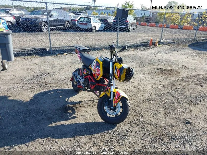 2022 Honda Grom 125 VIN: MLHJC9218N5000972 Lot: 40563494