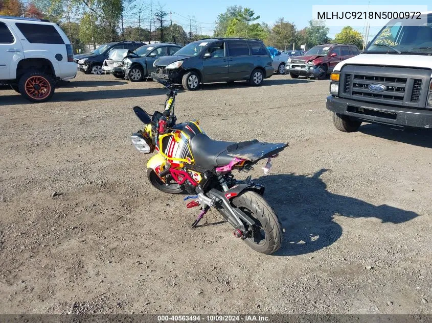 2022 Honda Grom 125 VIN: MLHJC9218N5000972 Lot: 40563494