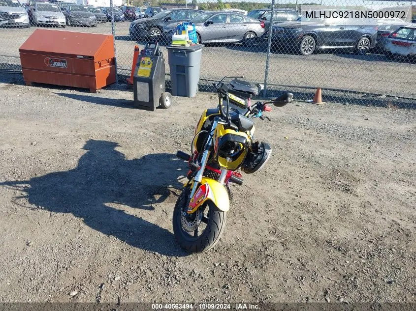 2022 Honda Grom 125 VIN: MLHJC9218N5000972 Lot: 40563494