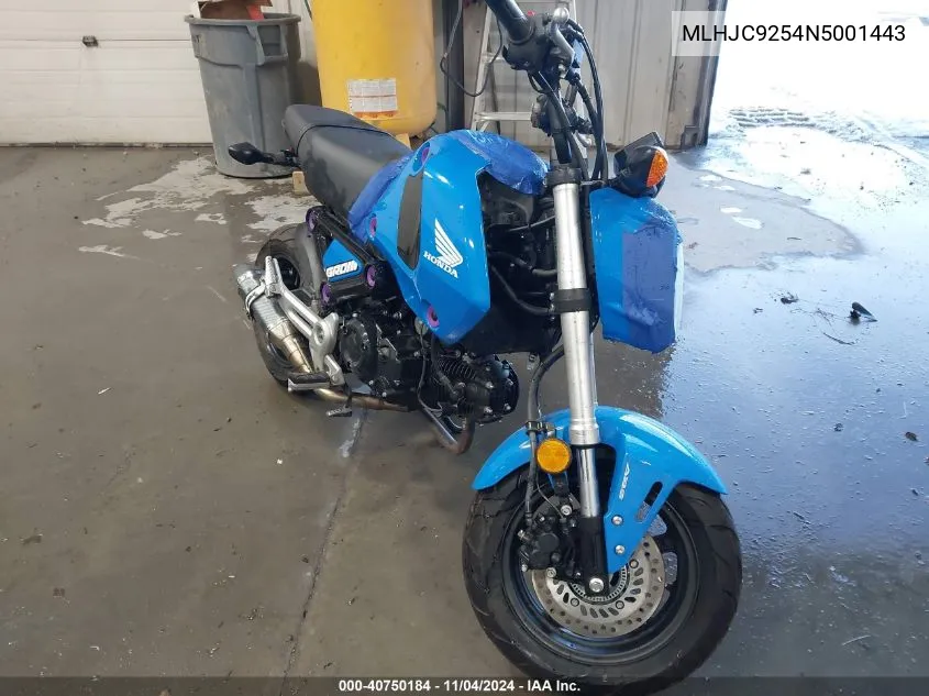 2022 Honda Grom A VIN: MLHJC9254N5001443 Lot: 40750184