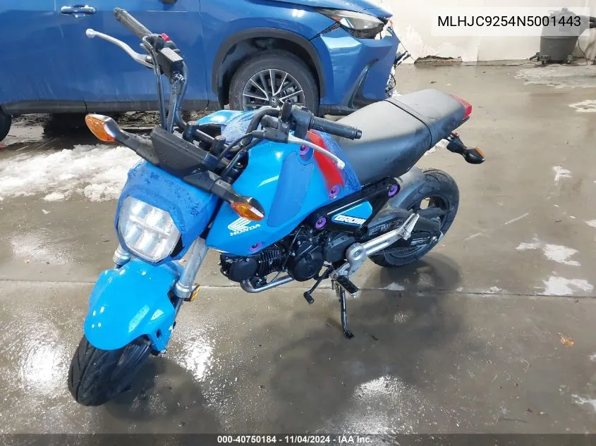 2022 Honda Grom A VIN: MLHJC9254N5001443 Lot: 40750184