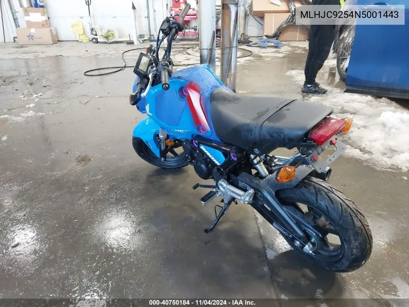 2022 Honda Grom A VIN: MLHJC9254N5001443 Lot: 40750184