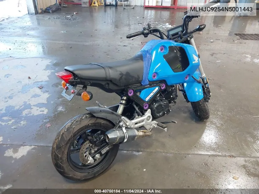 2022 Honda Grom A VIN: MLHJC9254N5001443 Lot: 40750184