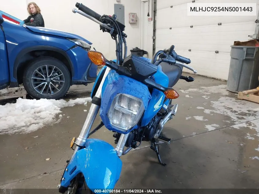 2022 Honda Grom A VIN: MLHJC9254N5001443 Lot: 40750184