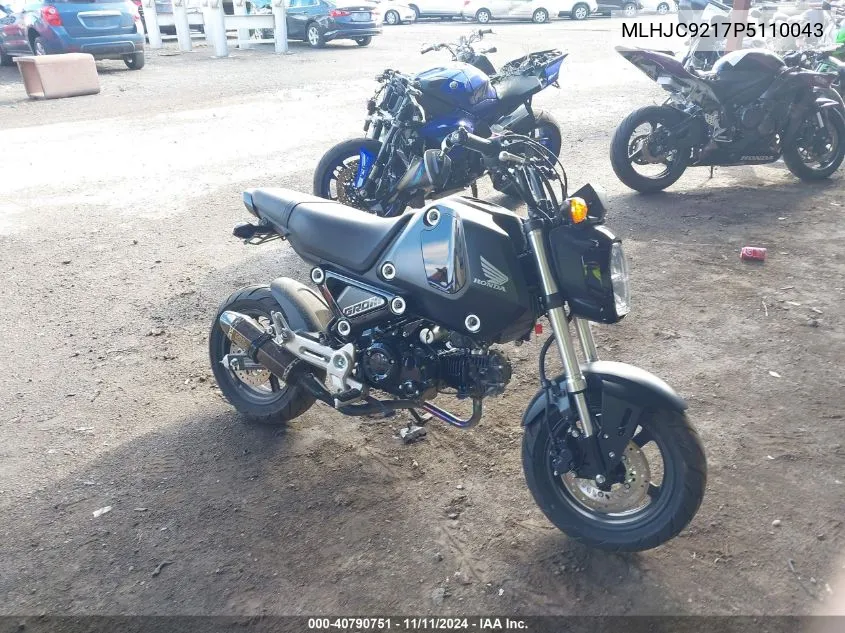 2023 Honda Grom 125 VIN: MLHJC9217P5110043 Lot: 40790751