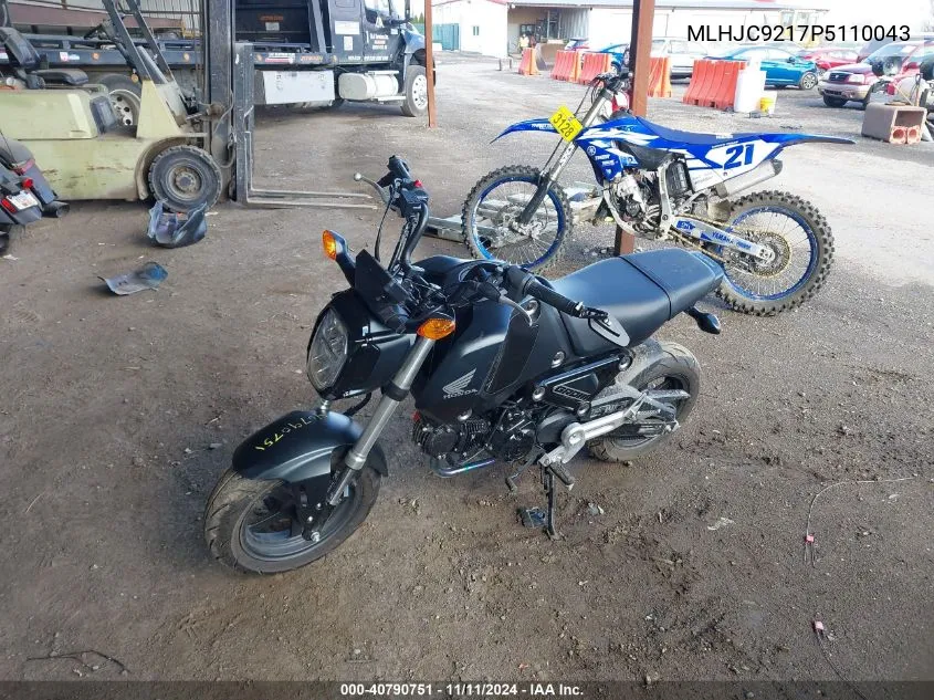 2023 Honda Grom 125 VIN: MLHJC9217P5110043 Lot: 40790751