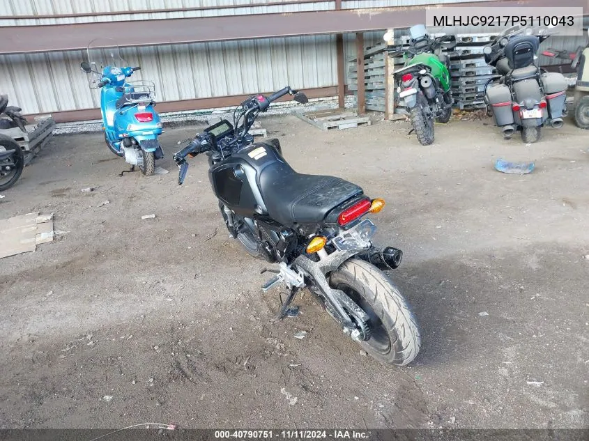 2023 Honda Grom 125 VIN: MLHJC9217P5110043 Lot: 40790751