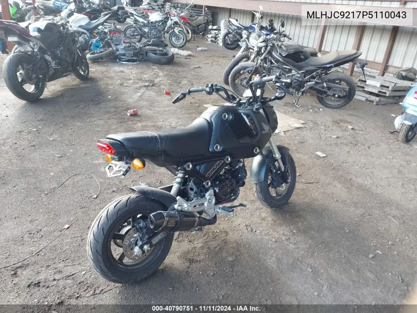 2023 Honda Grom 125 VIN: MLHJC9217P5110043 Lot: 40790751