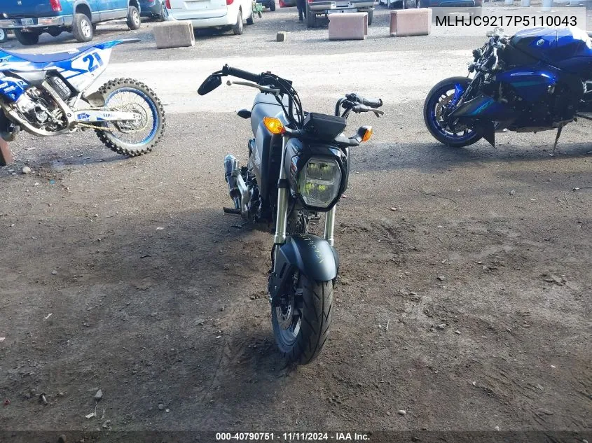 2023 Honda Grom 125 VIN: MLHJC9217P5110043 Lot: 40790751