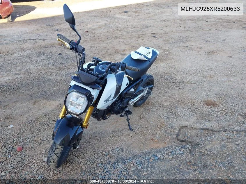 2024 Honda Grom A VIN: MLHJC925XR5200633 Lot: 40733970