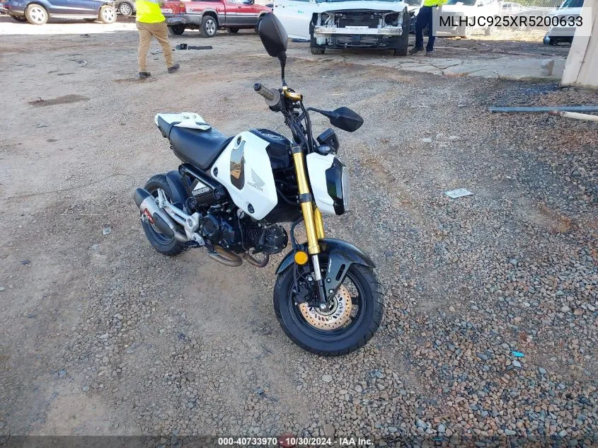 2024 Honda Grom A VIN: MLHJC925XR5200633 Lot: 40733970