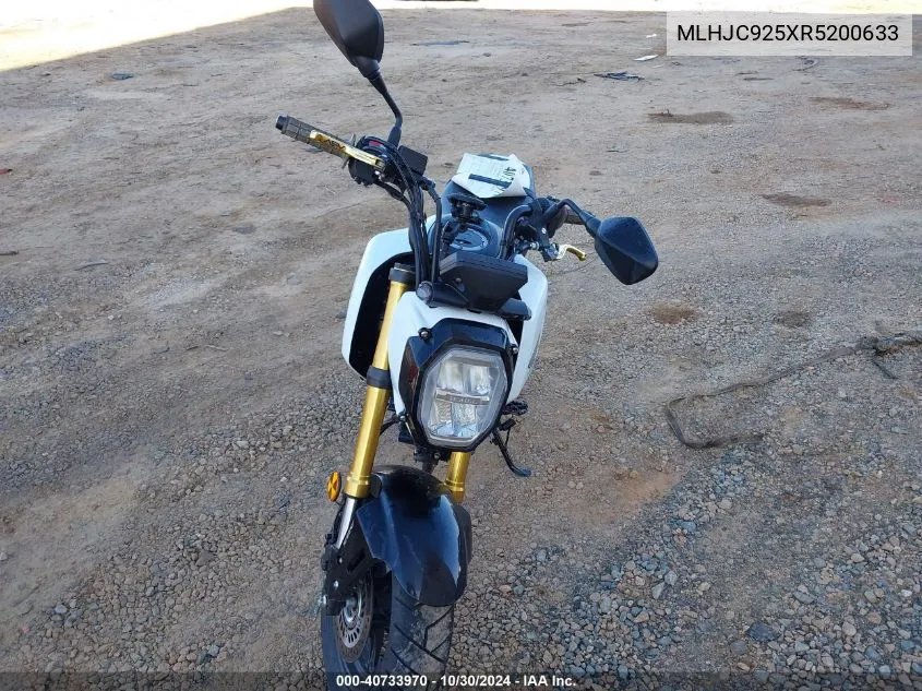 2024 Honda Grom A VIN: MLHJC925XR5200633 Lot: 40733970