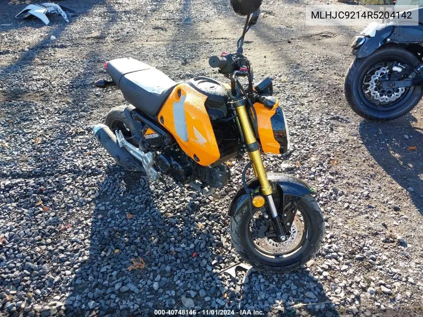 2024 Honda Grom 125 VIN: MLHJC9214R5204142 Lot: 40748146