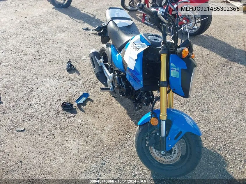 2025 Honda Grom 125 VIN: MLHJC9214S5302366 Lot: 40743866