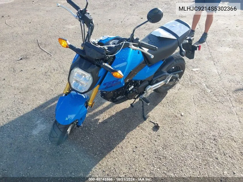 2025 Honda Grom 125 VIN: MLHJC9214S5302366 Lot: 40743866