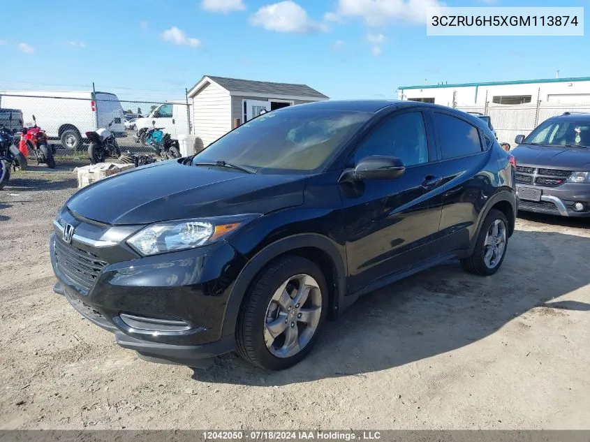 2016 Honda Hr-V VIN: 3CZRU6H5XGM113874 Lot: 12042050