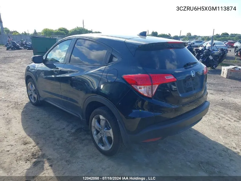 2016 Honda Hr-V VIN: 3CZRU6H5XGM113874 Lot: 12042050