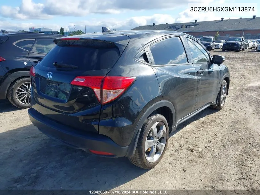 2016 Honda Hr-V VIN: 3CZRU6H5XGM113874 Lot: 12042050