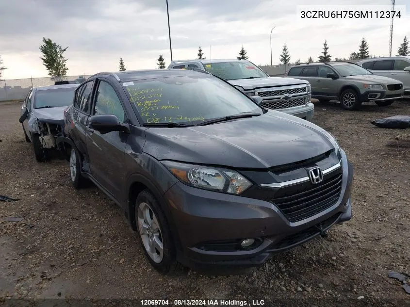 2016 Honda Hr-V VIN: 3CZRU6H75GM112374 Lot: 12069704