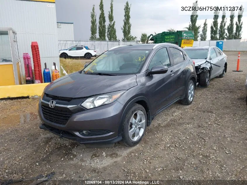 2016 Honda Hr-V VIN: 3CZRU6H75GM112374 Lot: 12069704