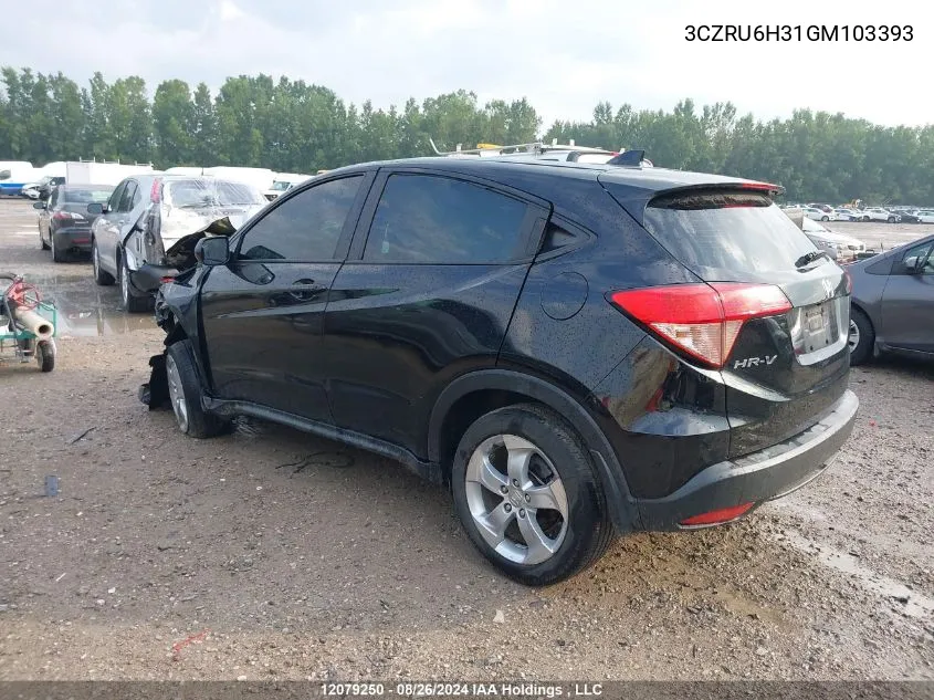 2016 Honda Hr-V VIN: 3CZRU6H31GM103393 Lot: 12079250