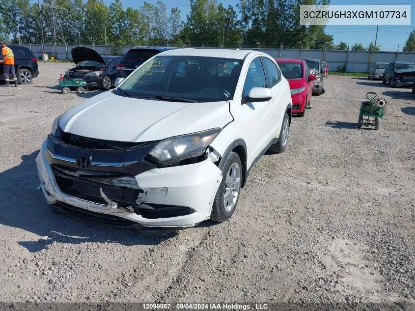 2016 Honda Hr-V VIN: 3CZRU6H3XGM107734 Lot: 12090987