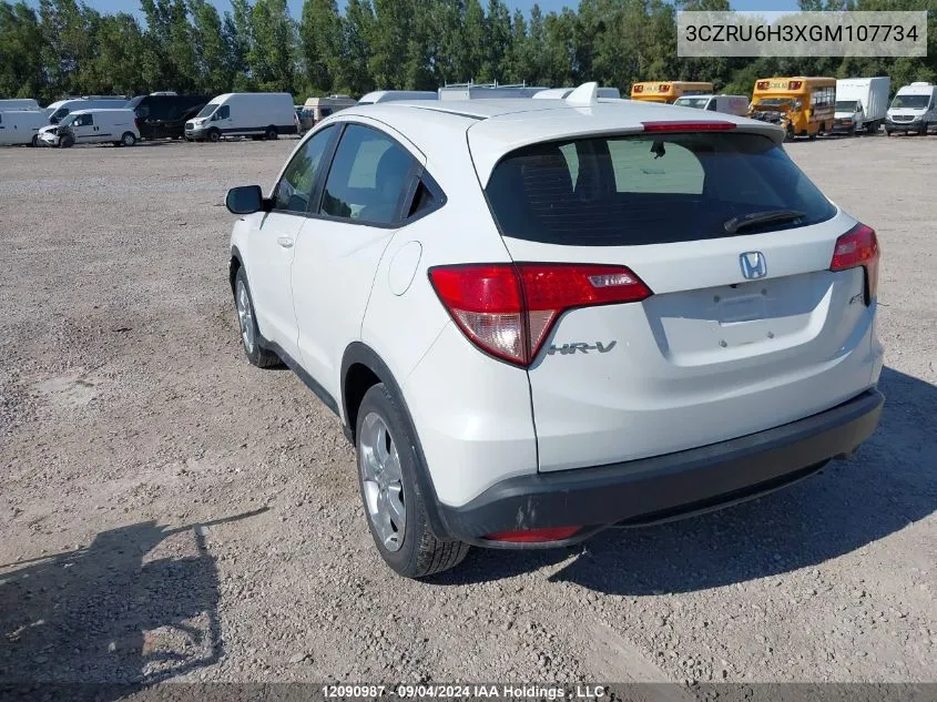 2016 Honda Hr-V VIN: 3CZRU6H3XGM107734 Lot: 12090987