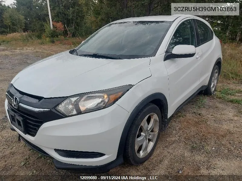 3CZRU5H39GM103863 2016 Honda Hr-V Lx