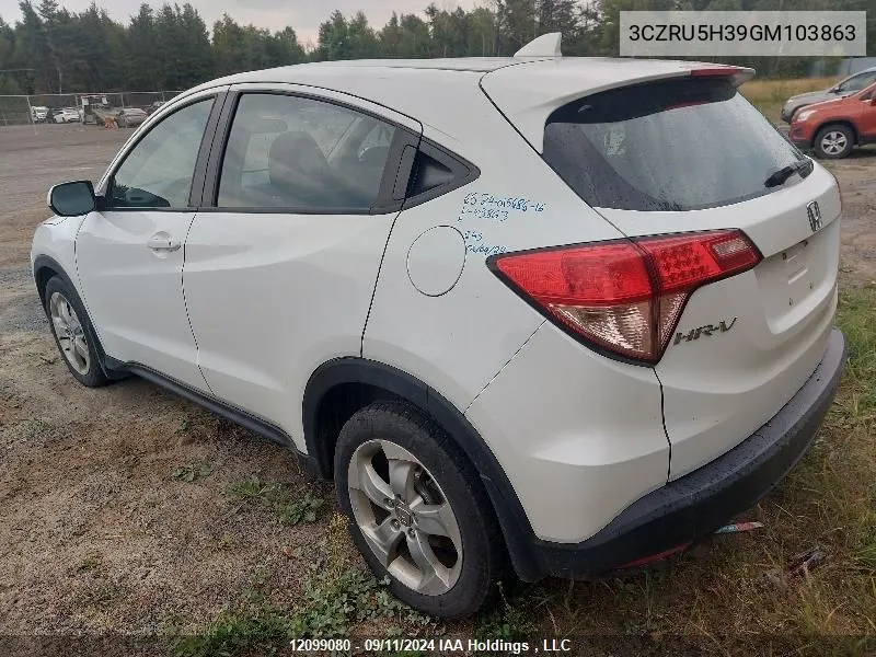 3CZRU5H39GM103863 2016 Honda Hr-V Lx