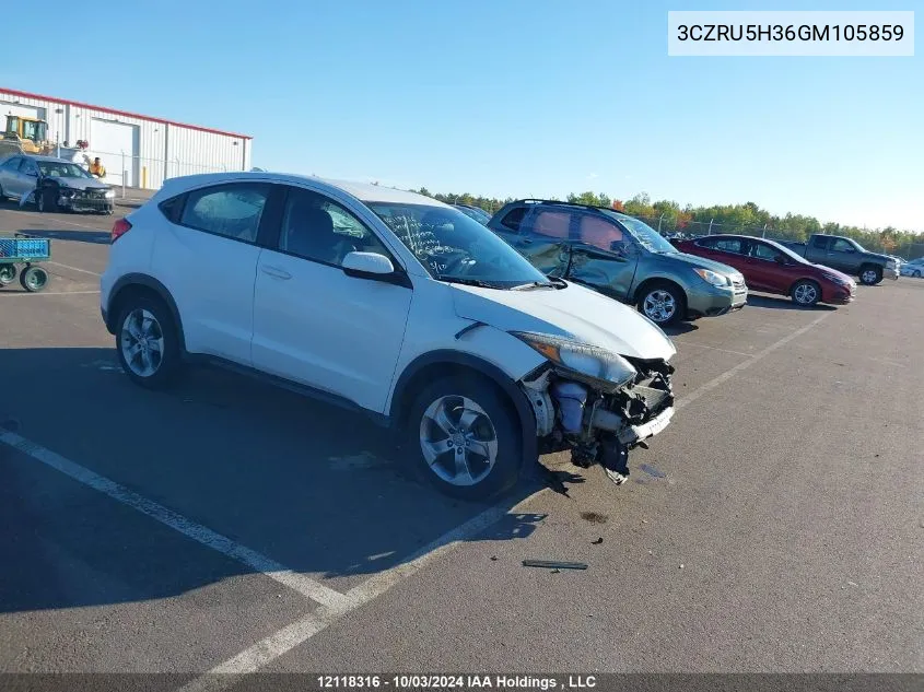 2016 Honda Hr-V VIN: 3CZRU5H36GM105859 Lot: 12118316