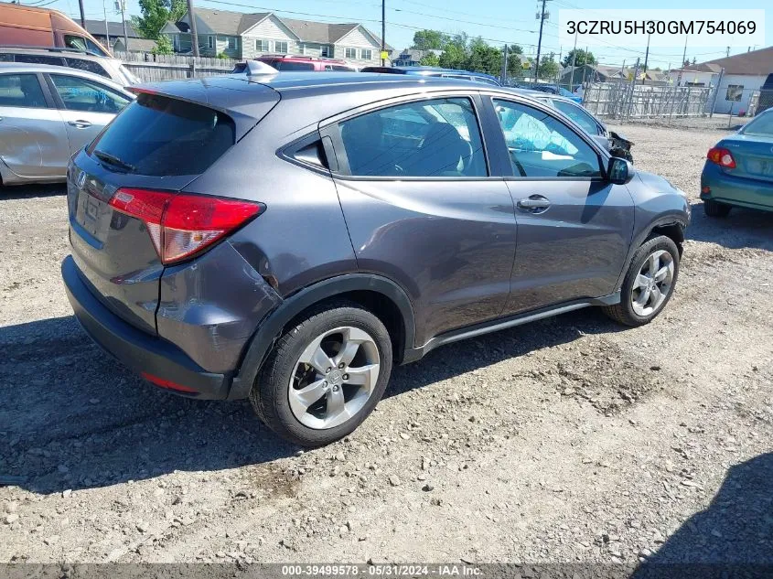 2016 Honda Hr-V Lx VIN: 3CZRU5H30GM754069 Lot: 39499578