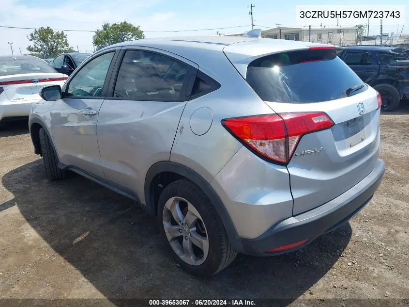 2016 Honda Hr-V Ex VIN: 3CZRU5H57GM723743 Lot: 39653067