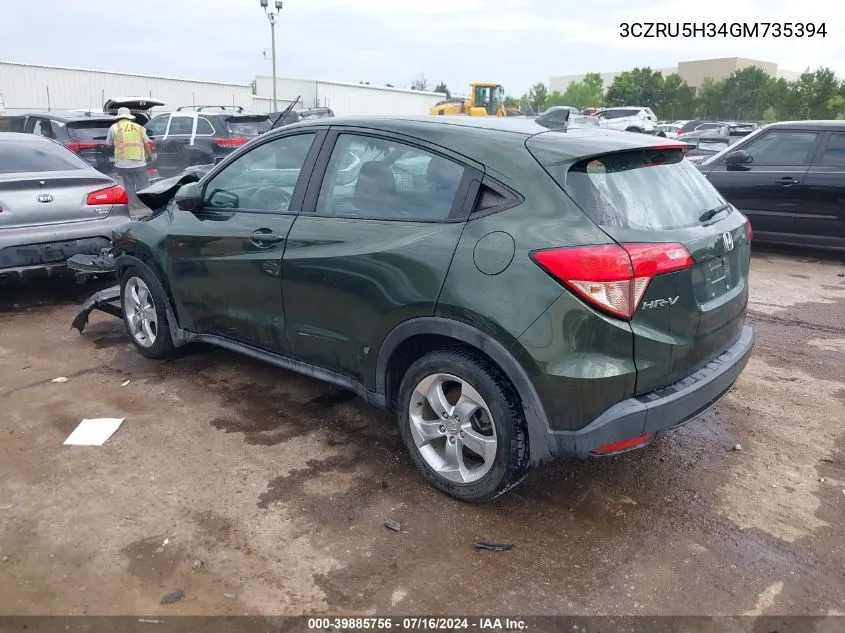 3CZRU5H34GM735394 2016 Honda Hr-V Lx