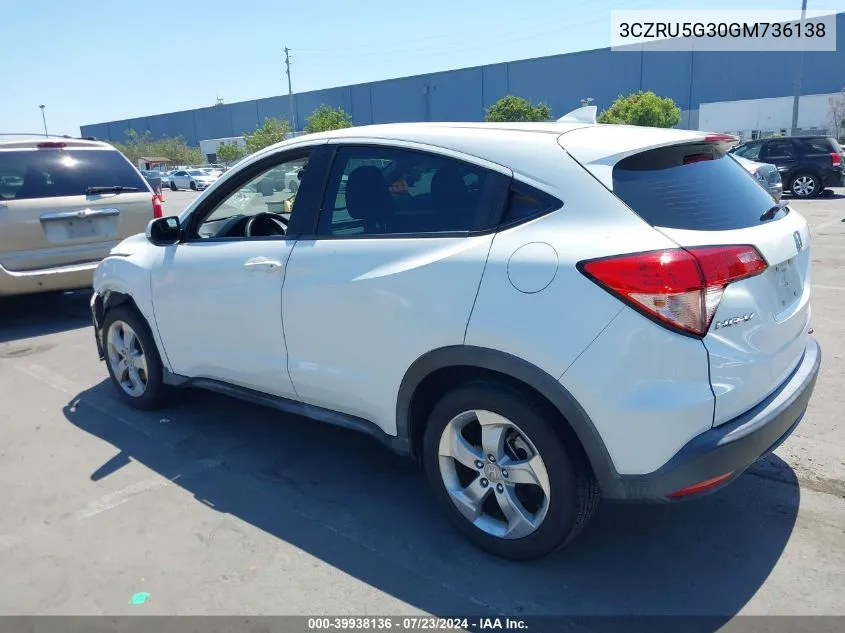 3CZRU5G30GM736138 2016 Honda Hr-V Lx