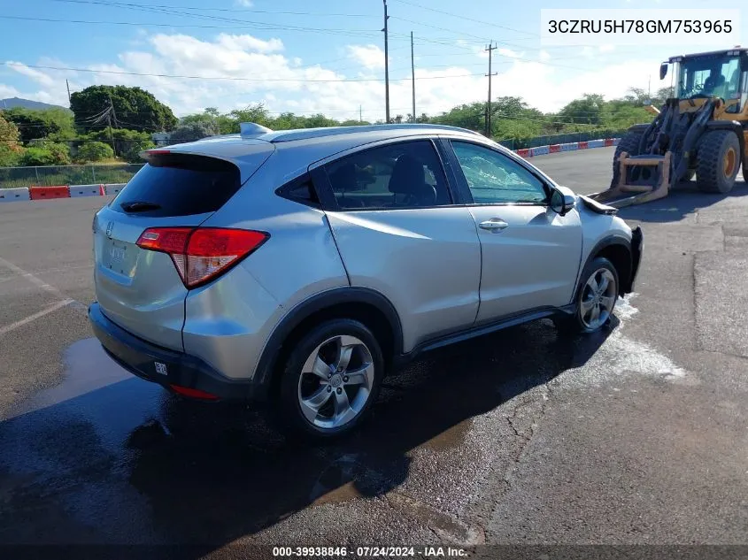 3CZRU5H78GM753965 2016 Honda Hr-V Ex-L