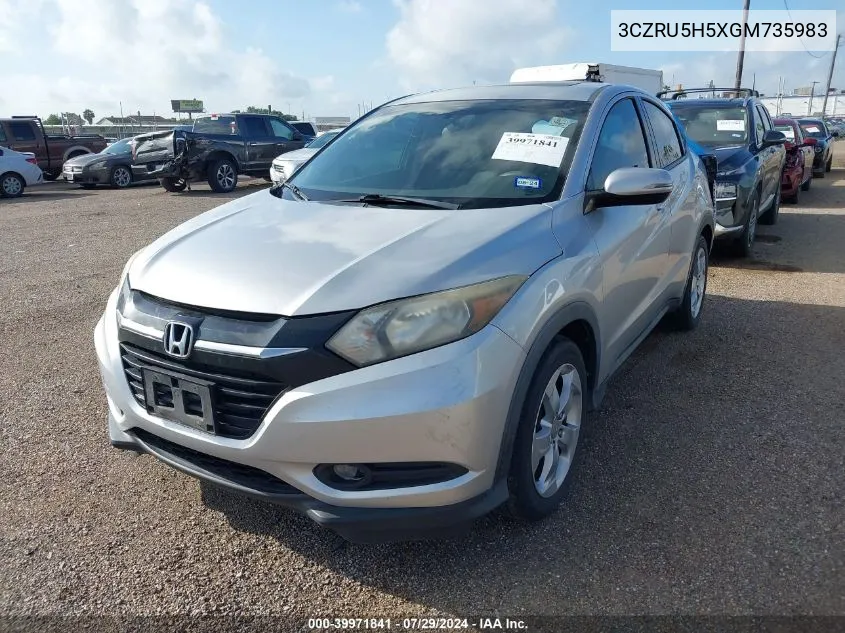 2016 Honda Hr-V Ex VIN: 3CZRU5H5XGM735983 Lot: 39971841