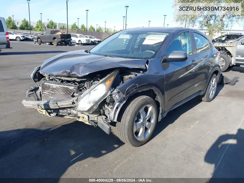 3CZRU5H33GM734916 2016 Honda Hr-V Lx