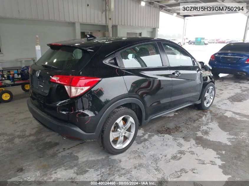 2016 Honda Hr-V Lx VIN: 3CZRU5H39GM750294 Lot: 40024460