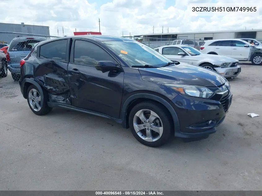 3CZRU5H51GM749965 2016 Honda Hr-V Ex