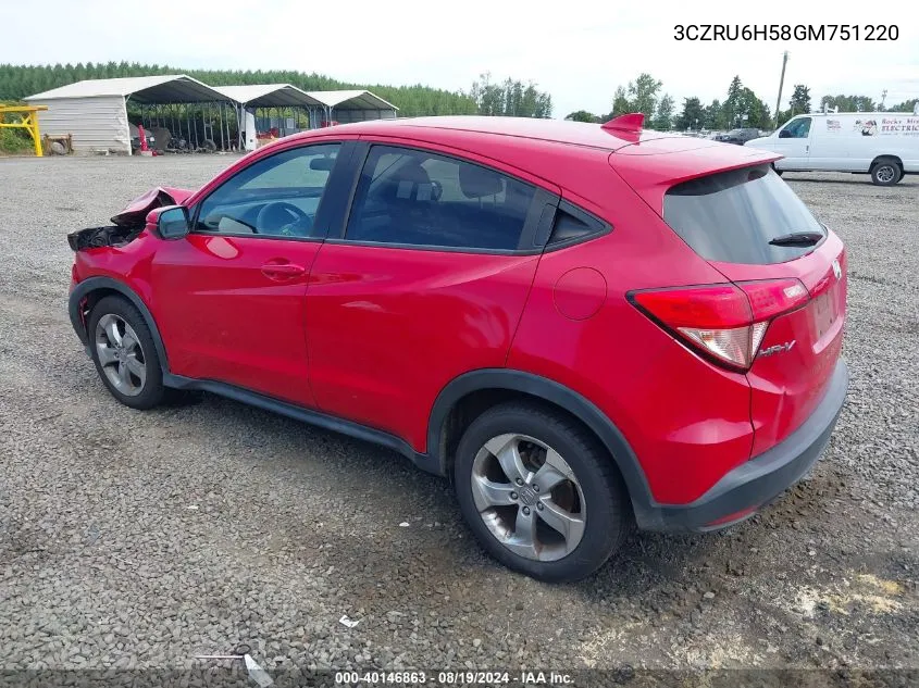 3CZRU6H58GM751220 2016 Honda Hr-V Ex