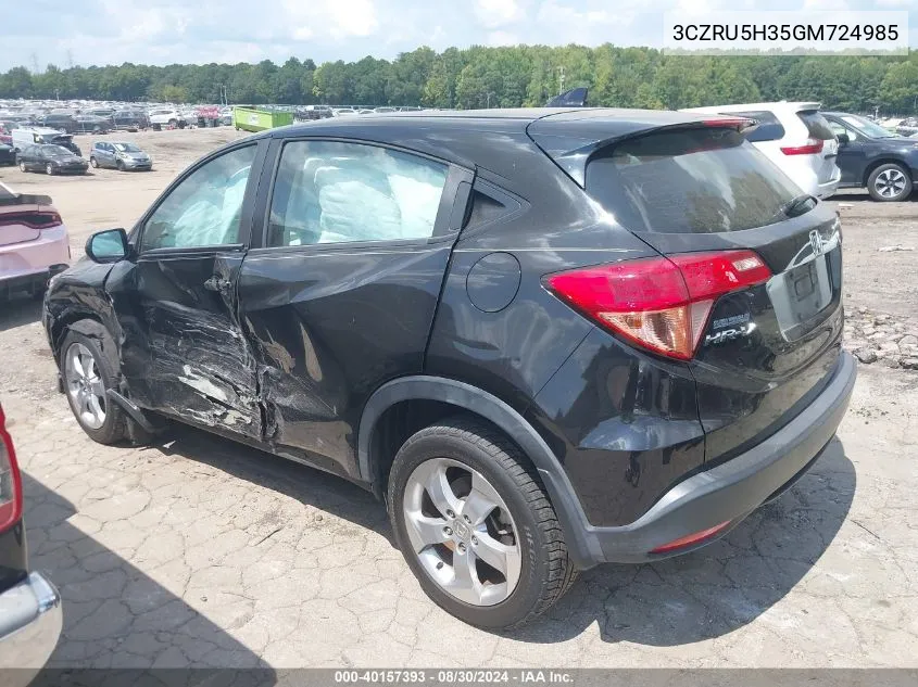 3CZRU5H35GM724985 2016 Honda Hr-V Lx