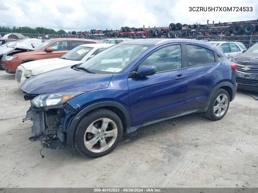 3CZRU5H7XGM724533 2016 Honda Hr-V Ex-L