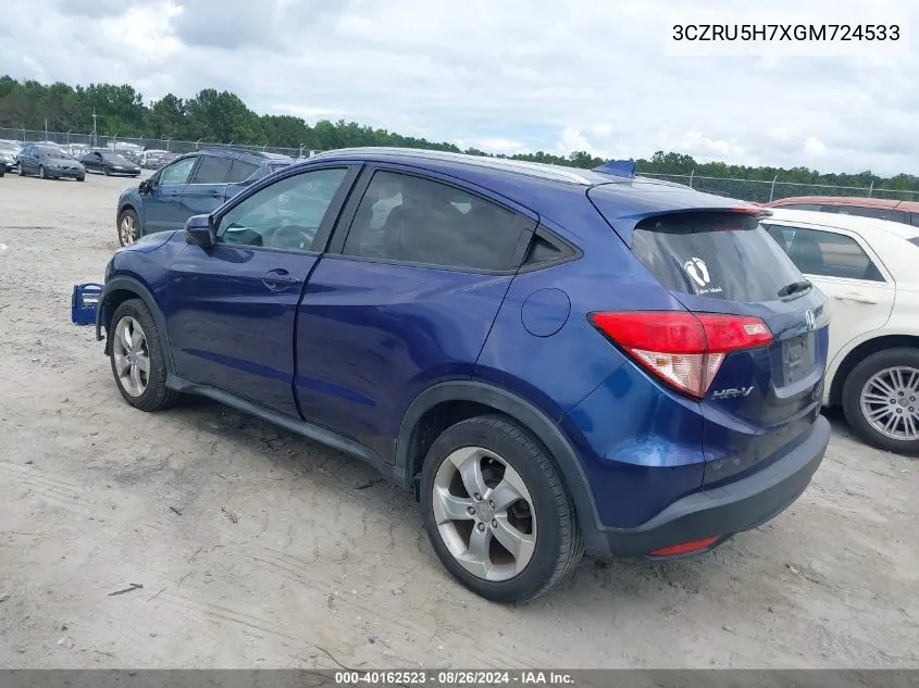 3CZRU5H7XGM724533 2016 Honda Hr-V Ex-L