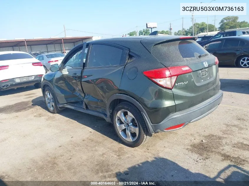 3CZRU5G3XGM736163 2016 Honda Hr-V Lx